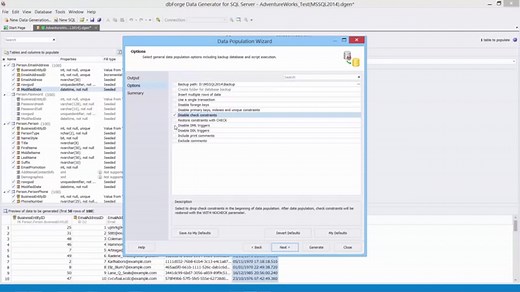 SQL Data Generator by dbForge - Free Trial and Rich Feature Set
