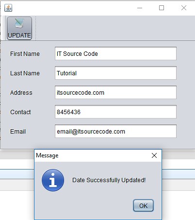 Update Data using MySQL Database and Java with Netbeans IDE