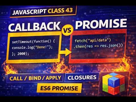 JS Class 43 | JavaScript Advanced Concepts | Callback, Call Bind Apply, Closures & Promises