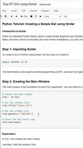 Graphic User Interface using TKINTER | 100 Days of Python Programming | Day-07 #coding #python