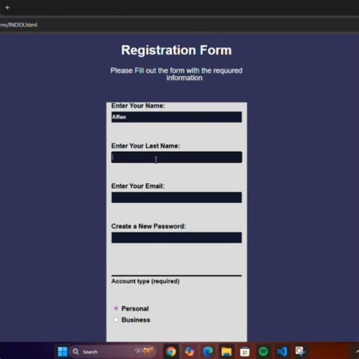 Basic Registration Form using HTML & CSS 🔥 | Frontend Project 👨‍💻 ‪@CodeWithHarry‬