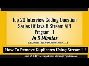 Java 8 Stream API Programming | How To Remove Duplicates From List (Program 1)