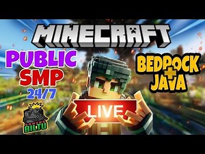 MINECRAFT LIVE. PUBLIC SMP 24/7 ONLINE | CRACKED JAVA / BEDROCK & POCKET EDITION #minecraft