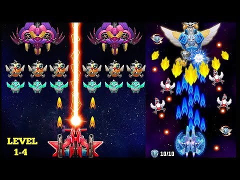 Strike Galaxy Attack: Alien Space Chicken Shooter Gameplay Level 1-4
