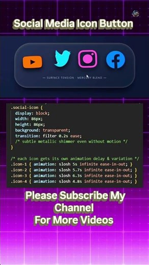 🔥 Next-Level Social Media Icon Buttons With Hover Animations | HTML CSS JavaScript 💻 ✨ #coding #web