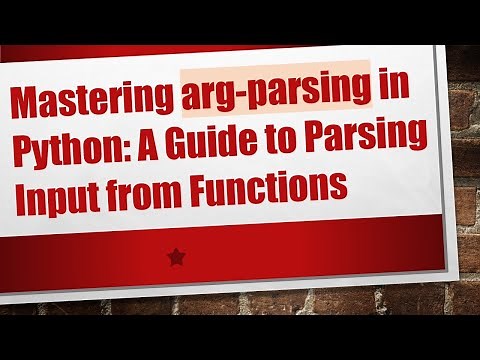 Mastering arg-parsing in Python: A Guide to Parsing Input from Functions