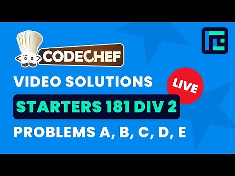 CodeChef Starters 181 | Video Solutions - A to E | by Soumojit Chatterjee| TLE Eliminators