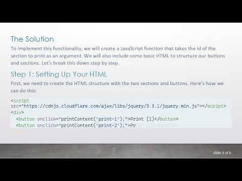 How to Make Two Buttons Print Different Sections Using window.print
