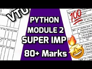 INTRODUCTION TO PYTHON PROGRAMMING MODULE 2 SUPER IMPORTANT|BPLCK105B/BPLCK205B PASSING PACKAGE #vtu