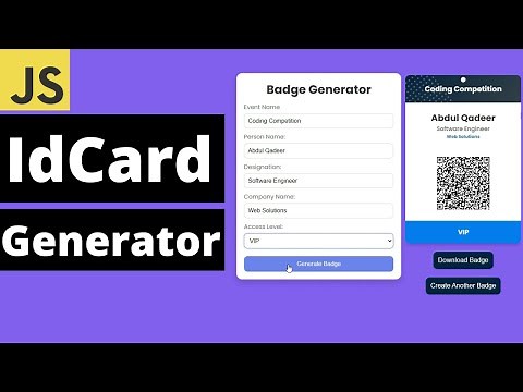Generate Id Cards Like a PRO Using HTML, CSS, and JavaScript