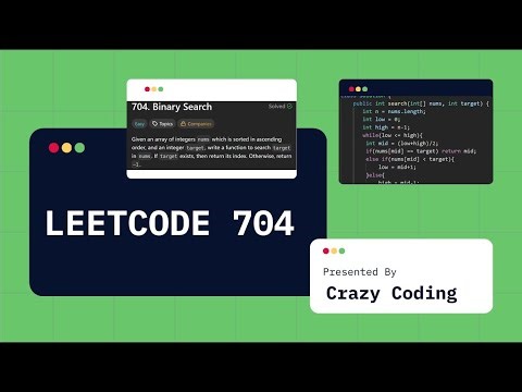 Binary Search - LEETCODE 704 | OPTIMAL APPROACH | java