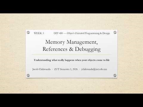 Week 3: Java Memory Management | Stack vs Heap, References & Debugging