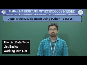 List in Python | Vth Sem | CSE | 18CS55 PYTHON | Module 2 | Session 01