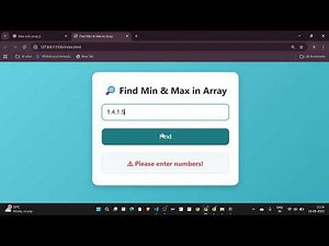 JavaScript Array Project 🚀 | Find Min & Max Value with HTML, CSS, JS