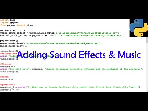 Adding Sound Effects & Music Using Pygame in Python