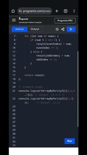 Sort Array by Parity II in JavaScript | LeetCode Solution & Explanation