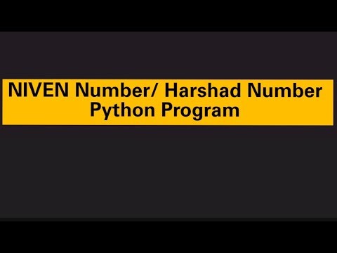 NIVEN Number/ Harshad Number Python program