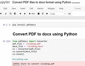 Pdf to docx conversion | Python Coding