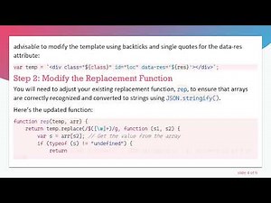 How to Replace a String in a Template with an Array in JavaScript