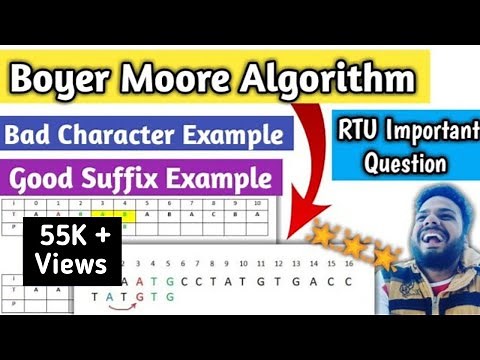 Boyer Moore Algorithm for Pattern Matching 🔥Complete Video | Bad Character and Good Suffix Approach