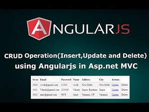 CRUD Operations using AngularJS in Asp.net MVC