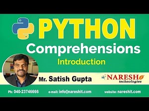 Comprehensions In Python Introduction | Python Comprehensions Tutorials by Mr. Satish Gupta