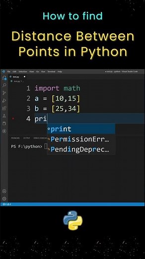 How to Find Distance Between Points in Python | #shorts