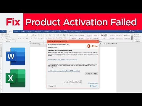 Activate Failed in Microsoft Office, Word, Excel, Powerpoint