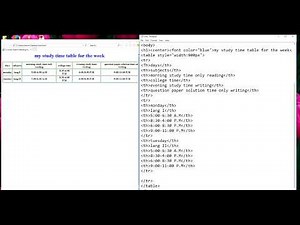 create TIME TABLE using HTML