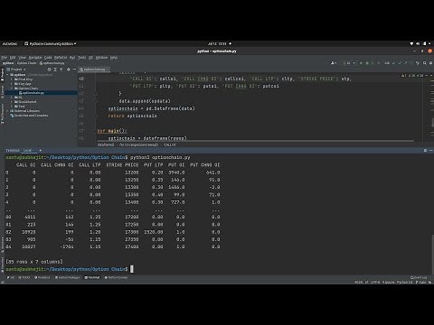 Import nifty option chain with Python | #python
