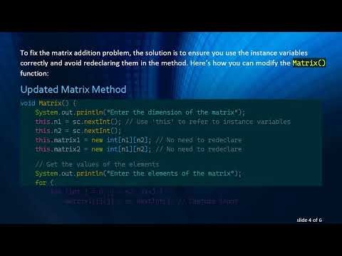 Fixing Matrix Addition Issues in Java: Why Your Code Isn't Working