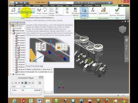 Inventor Dynamic Simulation Tutorial - Engine Motion
