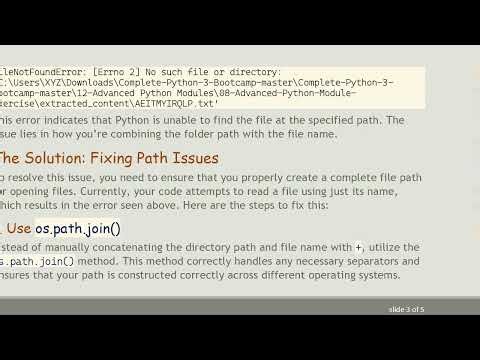 Solving FileNotFoundError in Python Regex with the os Library