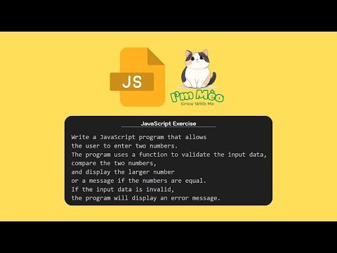 JavaScript Exercises | 👩‍💻Compare two numbers and print the larger one | No talking