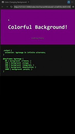 Color Changing Background Using CSS & JavaScript | Beginner Project 🌈