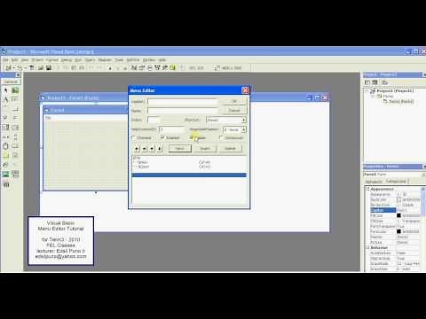 Visual Basic 6 Tutorial, Menu Editor