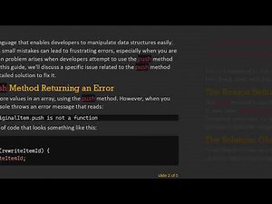 Understanding the push Method in JavaScript: Common Errors and Solutions