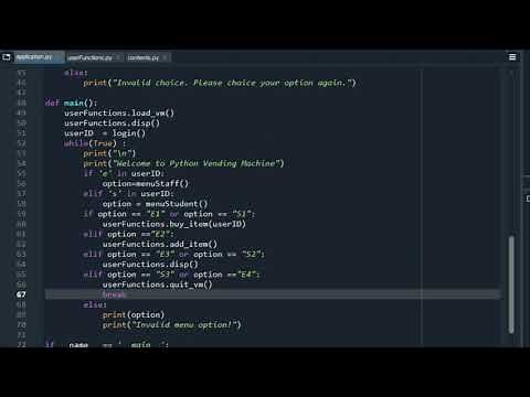 Homework Help with Vending Machine using Python