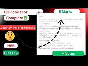 Class 12 object-oriented programming - OOP || One shot for 5 marks || Neb Computer Science