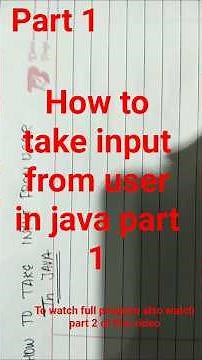 part 1 of how to take input from user in java