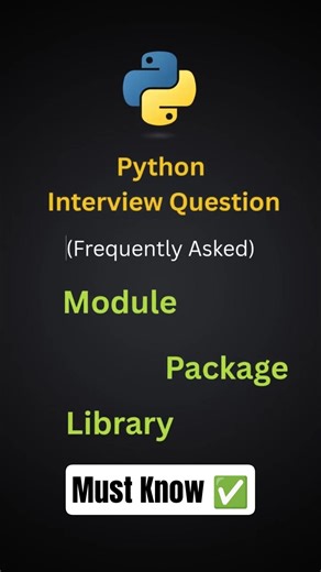 Module vs Package vs Library in Python⚡(Interview Must-Know) #PythonInterview #LearnPython