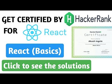 #1 Hackerrank certification for react | Hackerrank react solutions | Hackerrank
