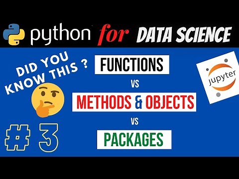 Python Functions, Methods, Objects, Packages & Their Uses | Tutorial 3 - Python for Data Science