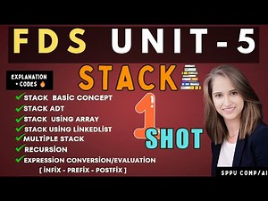 FDS Unit 5 Stack | Complete ONE SHOT | Recursion | Stack using Array & Linked List | ADT |