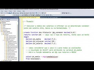 Vídeo Aula - SQLServer - Criar Funções (Functions)