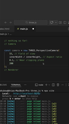 Learn a bit about camera position in Three.js