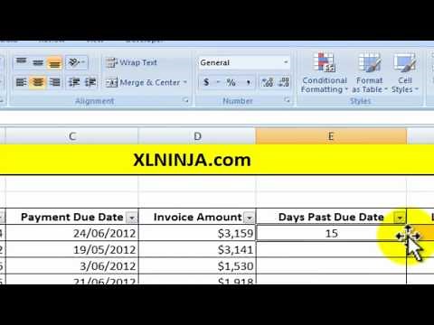 How to use the TODAY function in Excel to calculate late payments