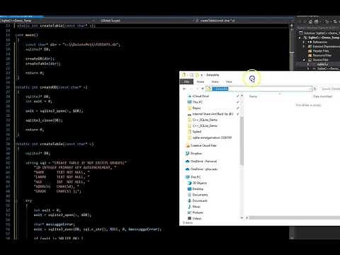 C++ with SQLite database demonstration