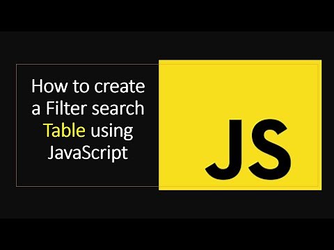 Filter Table using JavaScript