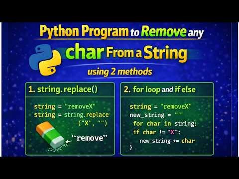 Python program to remove character from string || Hindi || Python Programming Examples || ckd